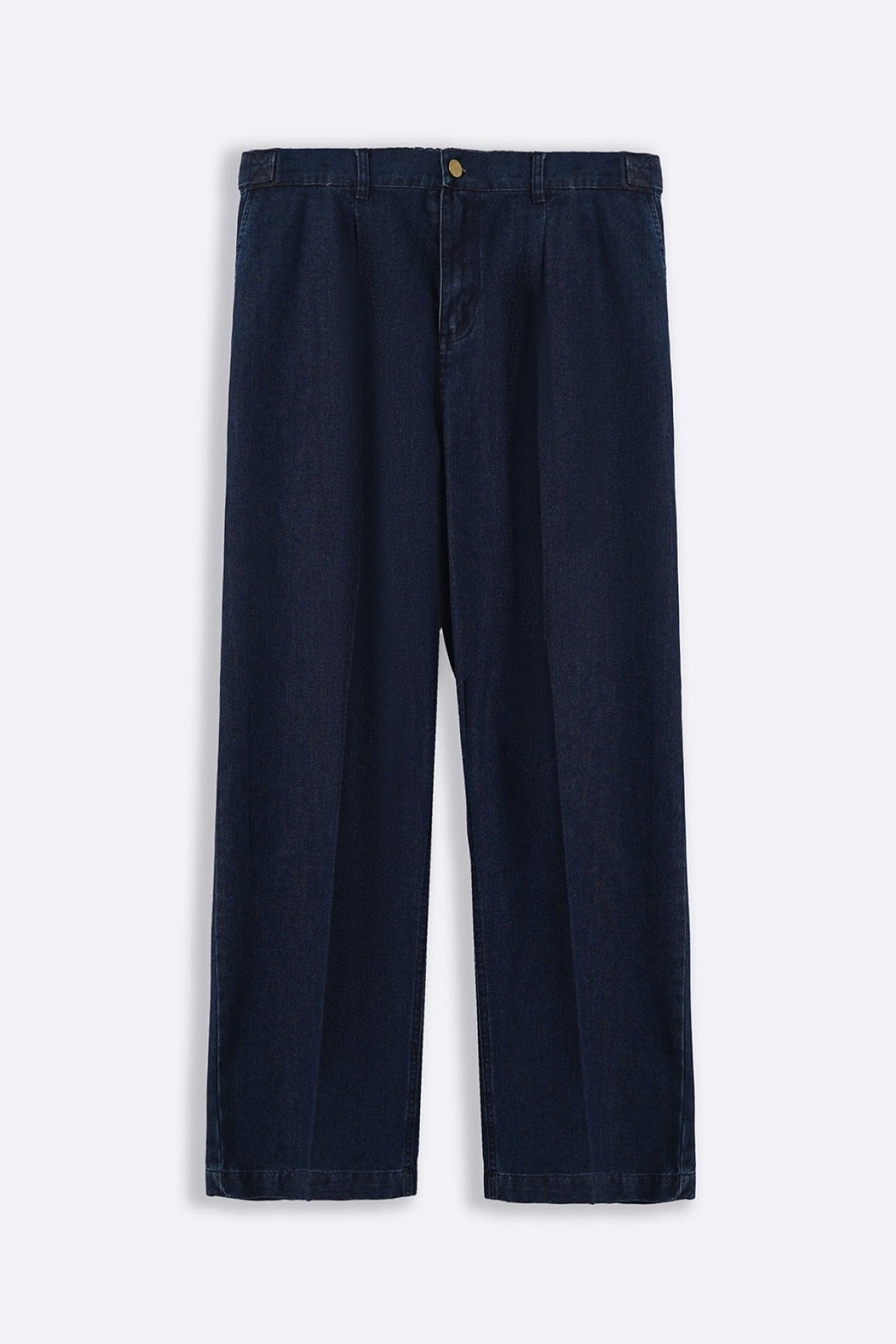 Indigo Textured Regular Straight Canvas Pleated Trousers – Cool Havn
