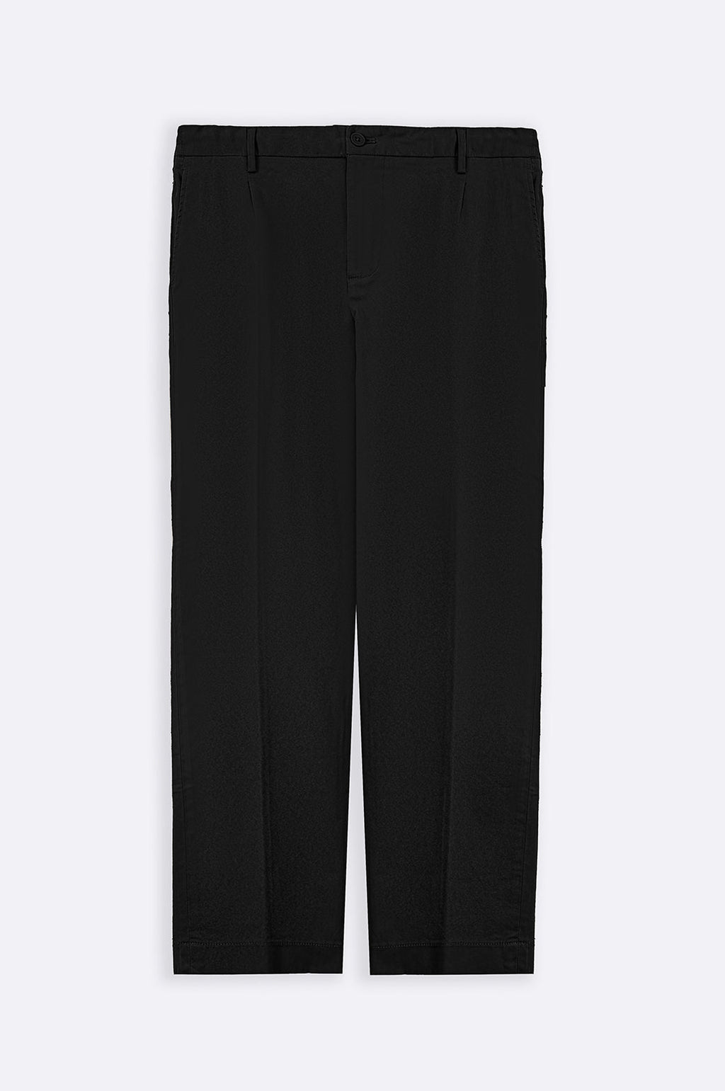 Black Regular Fit Pleated Pants with Elastic Waistband – Cool Havn