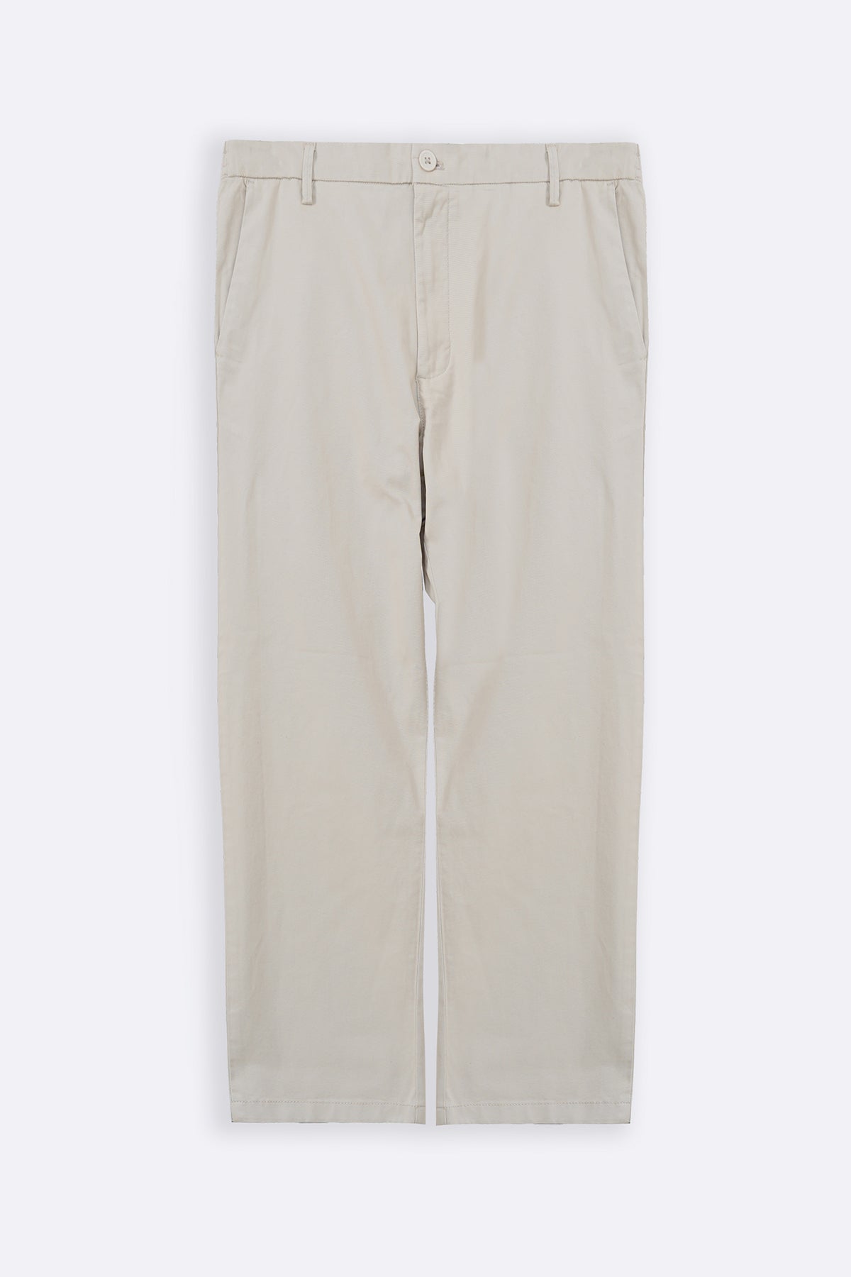 Ecru Tapered Fit Chinos with Elastic Waistband