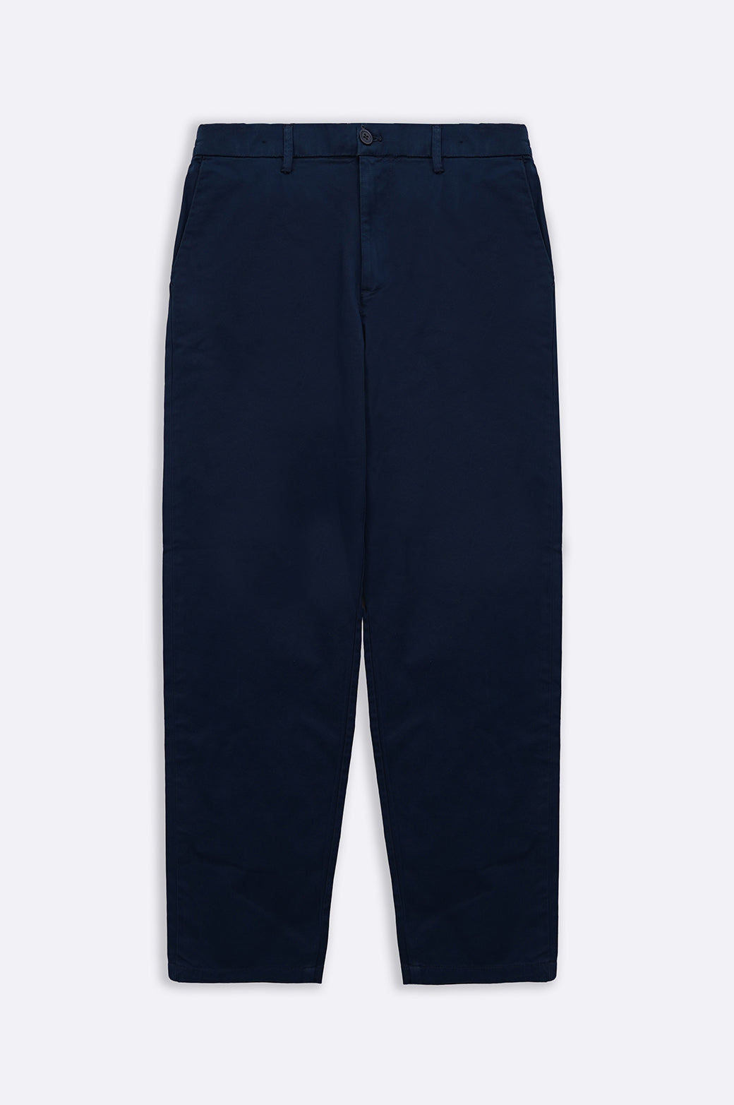 Navy Tapered Fit Chinos with Elastic Waist - Regular Hand Feel