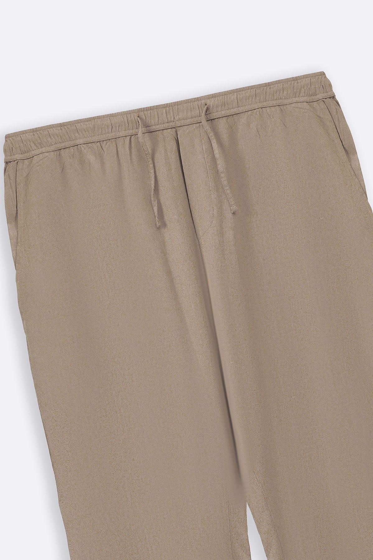 Beige Relaxed Fit Trousers with Cross Pockets and Pleats
