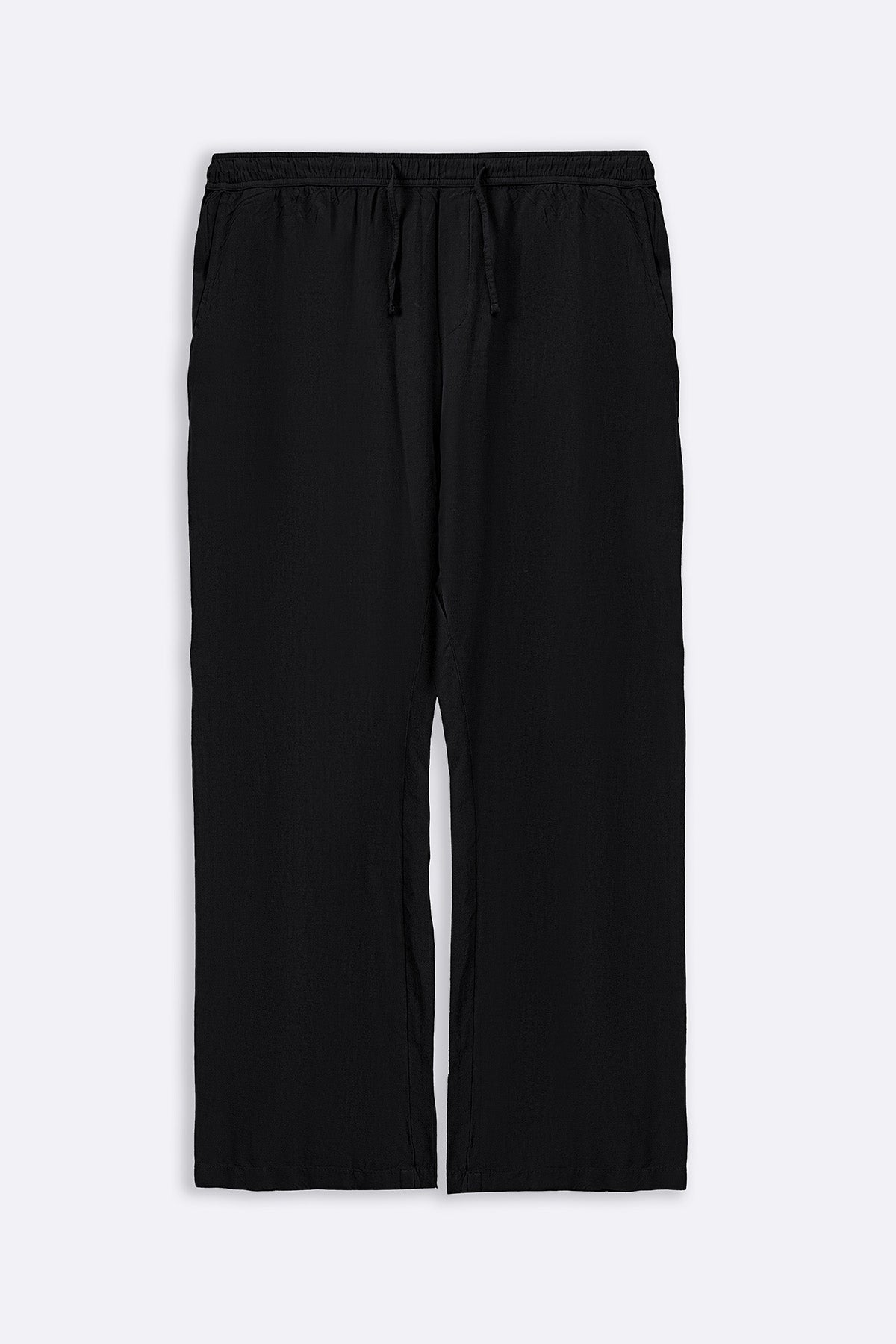 Black Relaxed Fit Trousers with Cross Pockets and Pleats - Regular Hand Feel