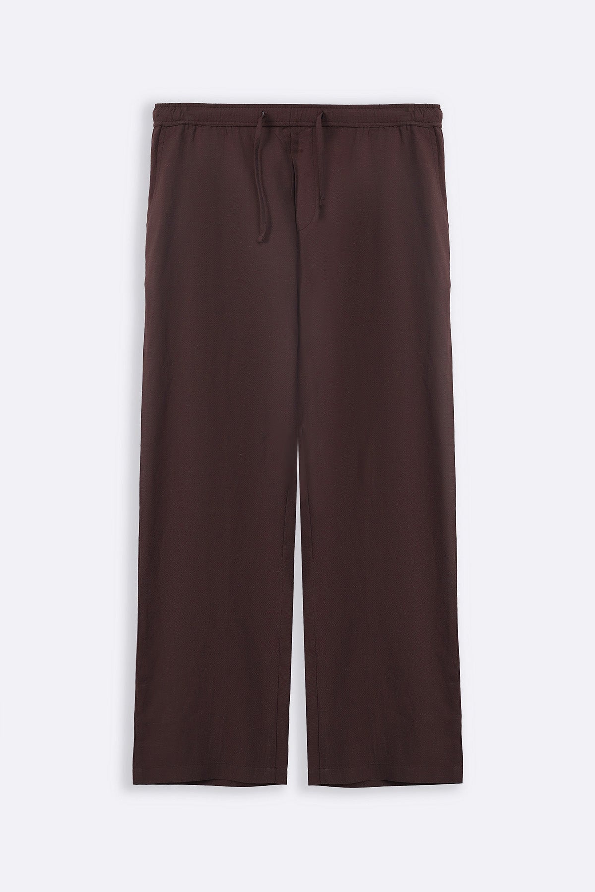Coffee Relaxed Fit Trousers with Cross Pockets and Pleats