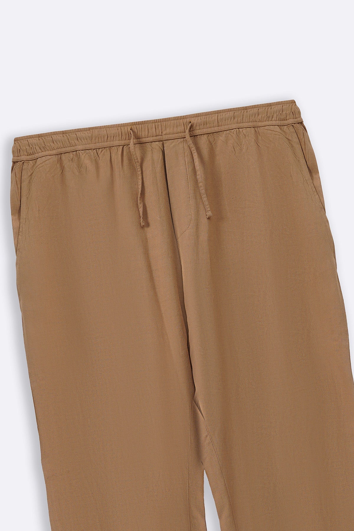 Khaki Relaxed Fit Trousers with Cross Pockets and Pleats