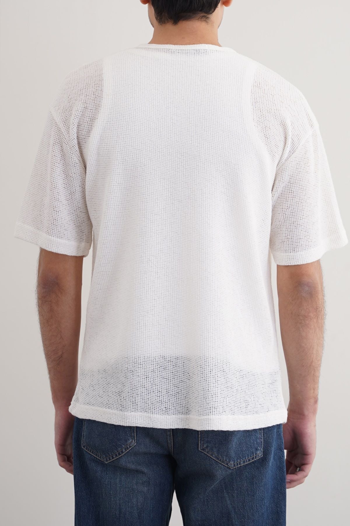 Ivory Jacquard Henley Relaxed Fit Short Sleeve Top – Cool Havn