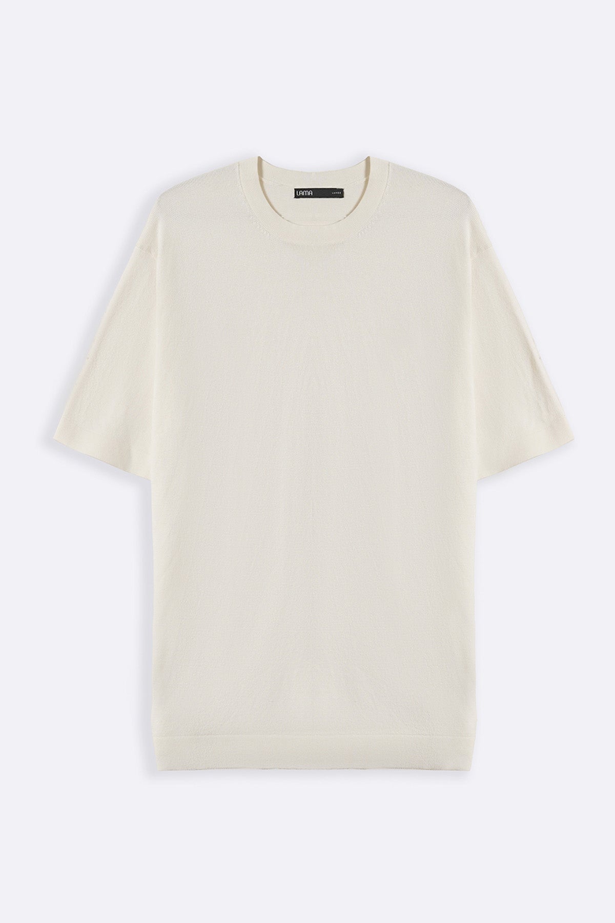 Ivory Soft Fitted Crew Neck Ribbed T-Shirt
