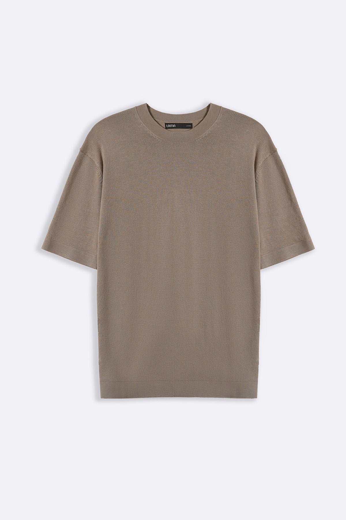 Sand Soft Fitted Crew Neck Ribbed T-Shirt