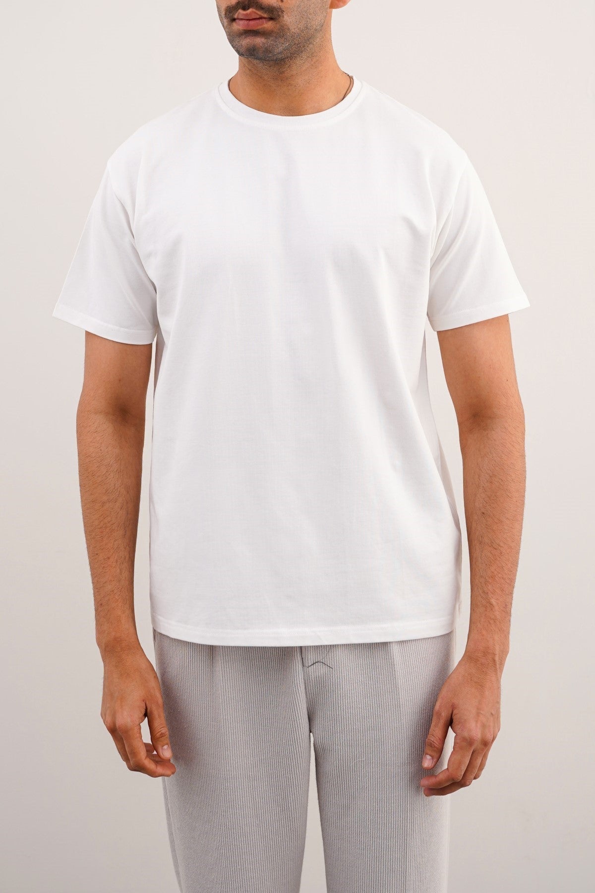 White Slim Fit Soft Round Neck T-Shirt