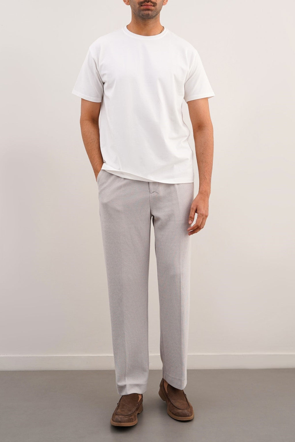 White Slim Fit Soft Round Neck T-Shirt – Cool Havn