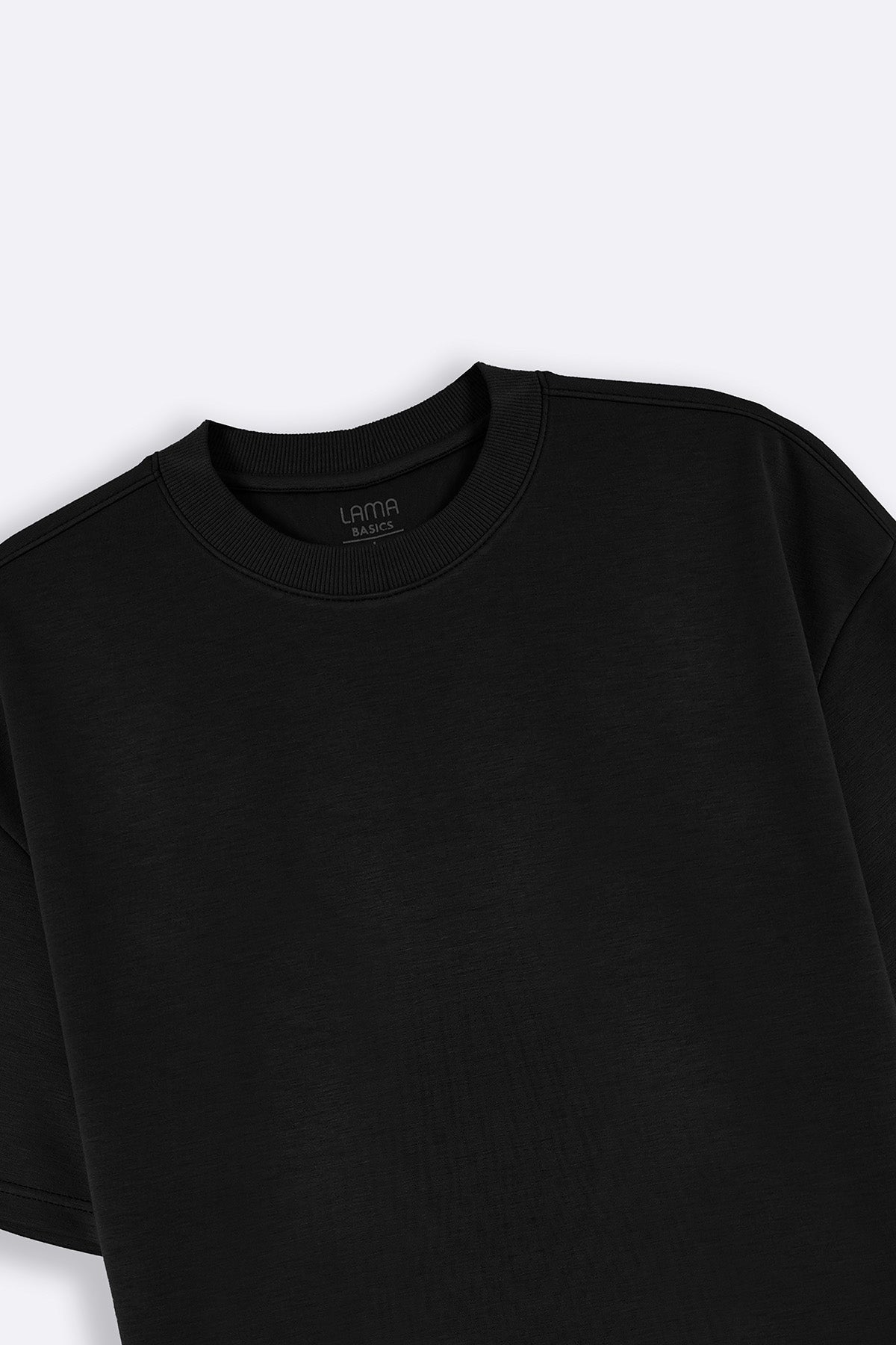 Black Neoprene Loose Fit Soft Tee