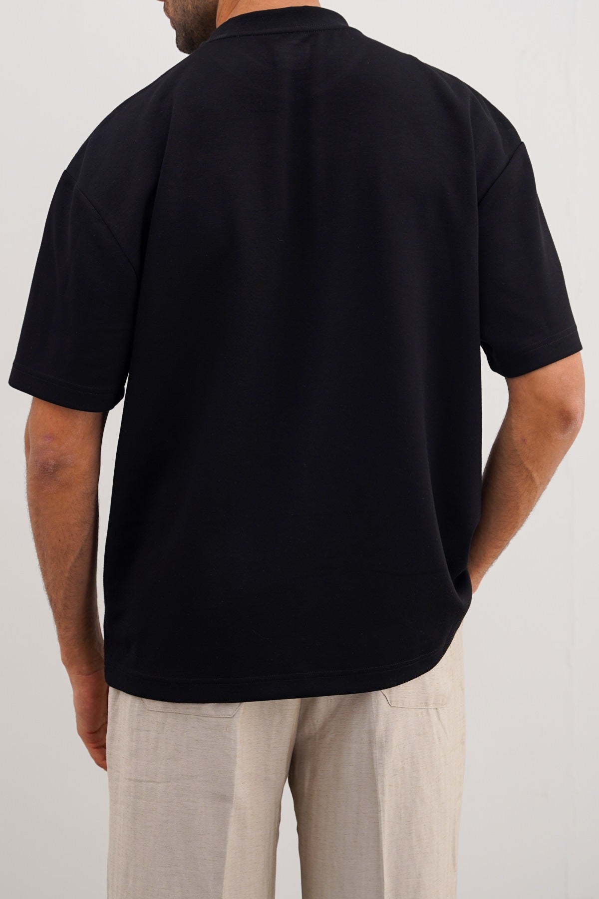 Black Neoprene Loose Fit Soft Tee