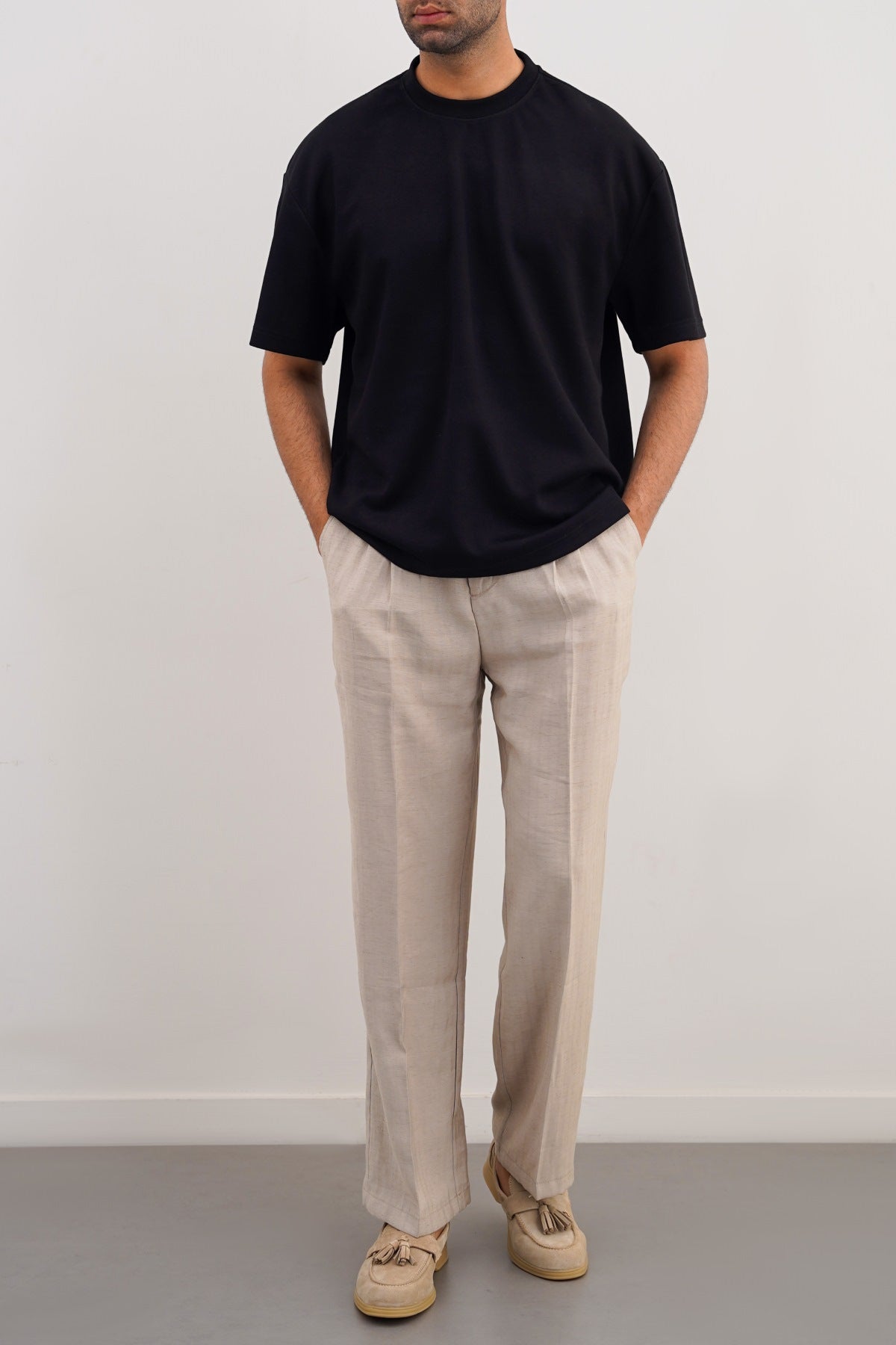 Black Neoprene Loose Fit Soft Tee