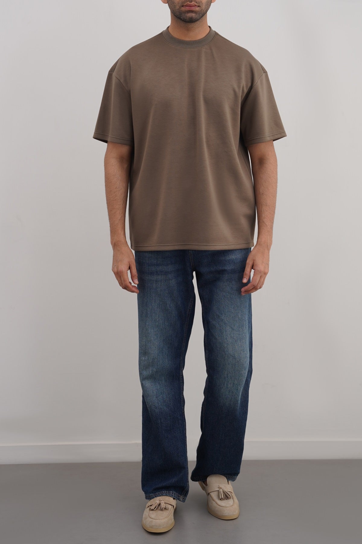 Olive Neoprene Loose Fit Soft Tee