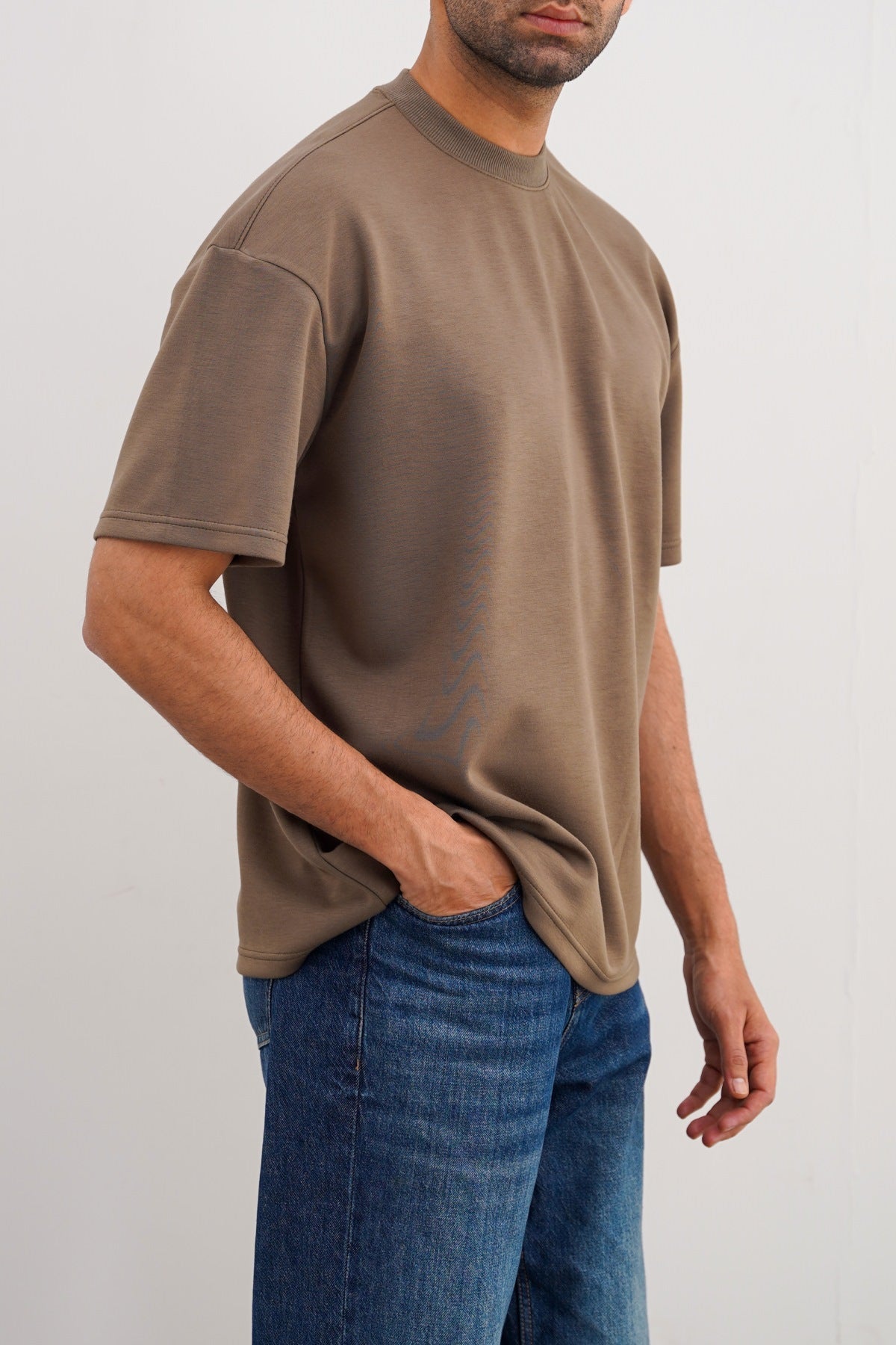 Olive Neoprene Loose Fit Soft Tee