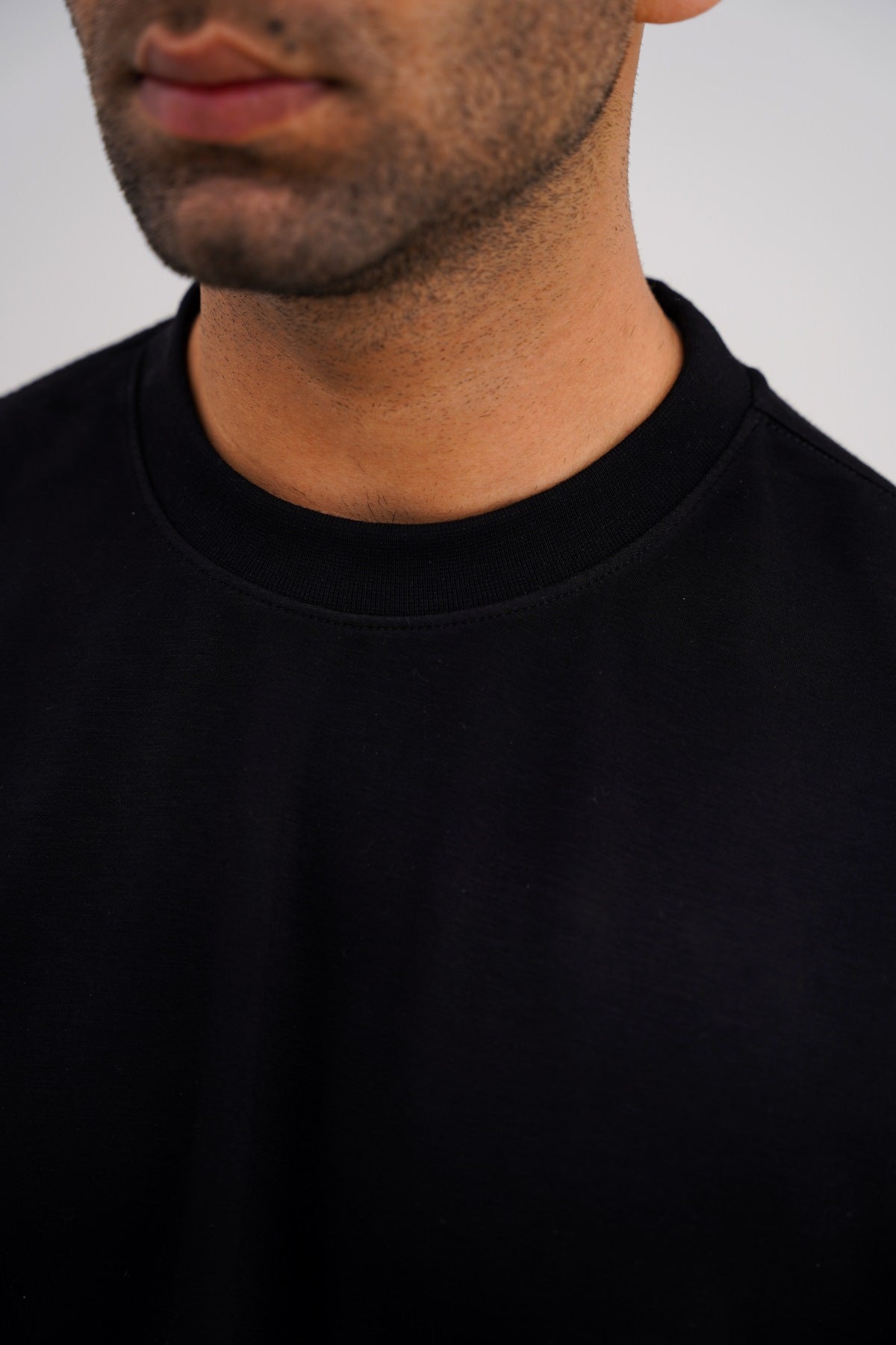 Black Neoprene Regular Fit Soft Tee