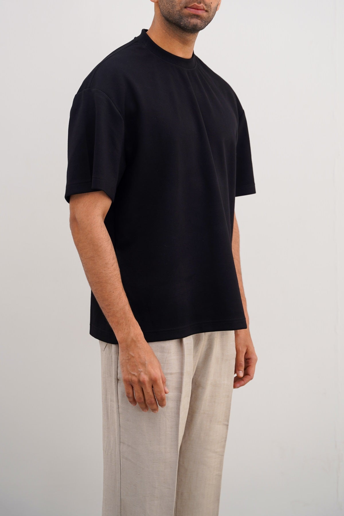 Black Neoprene Regular Fit Soft Tee