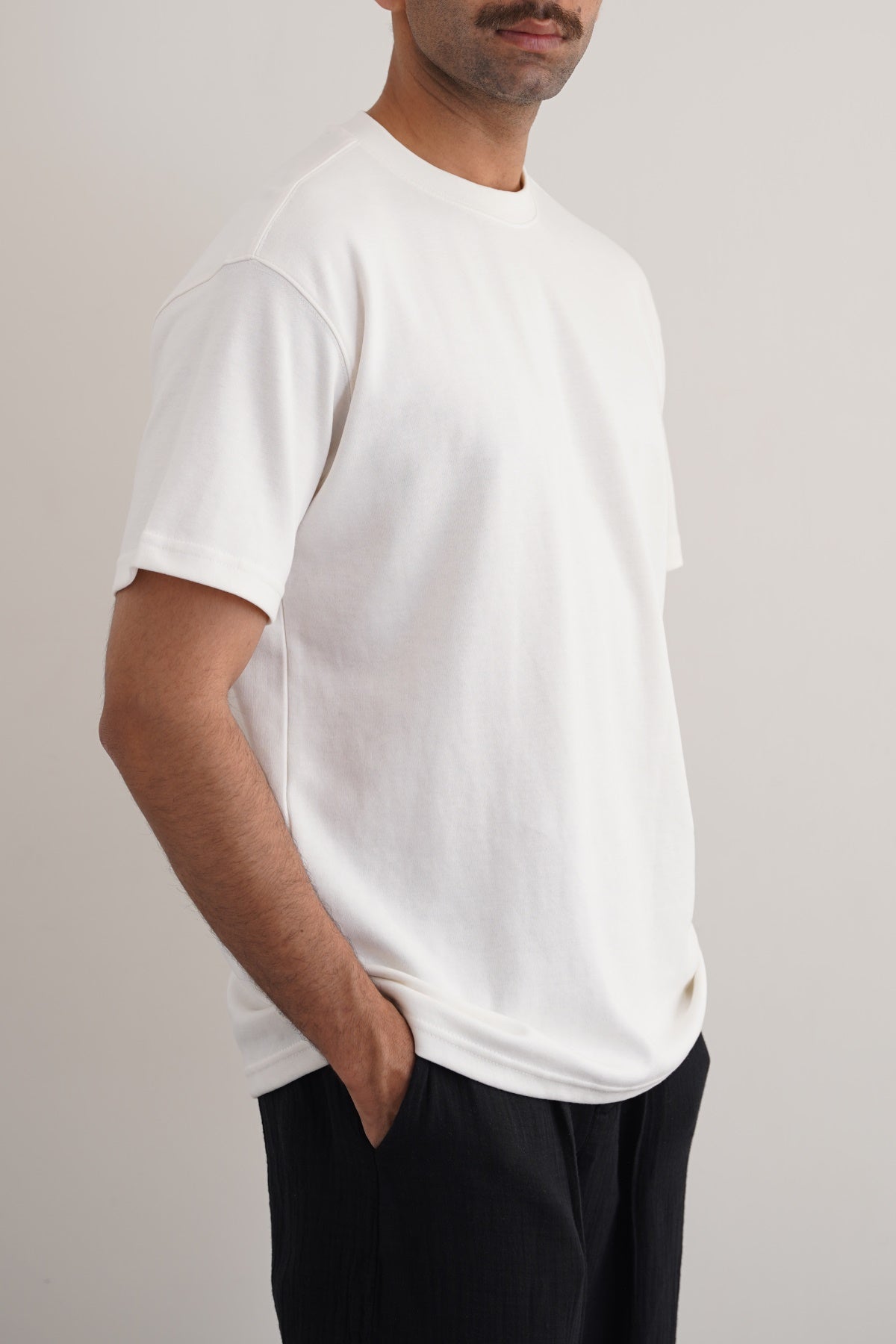 Off White Soft Interlock Regular Fit T-Shirt