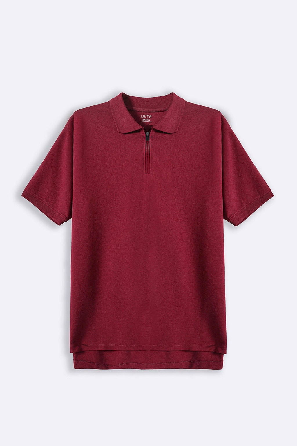 Maroon Soft Interlock Polo Shirt - Regular Fit with Zip Fastening – Cool Havn