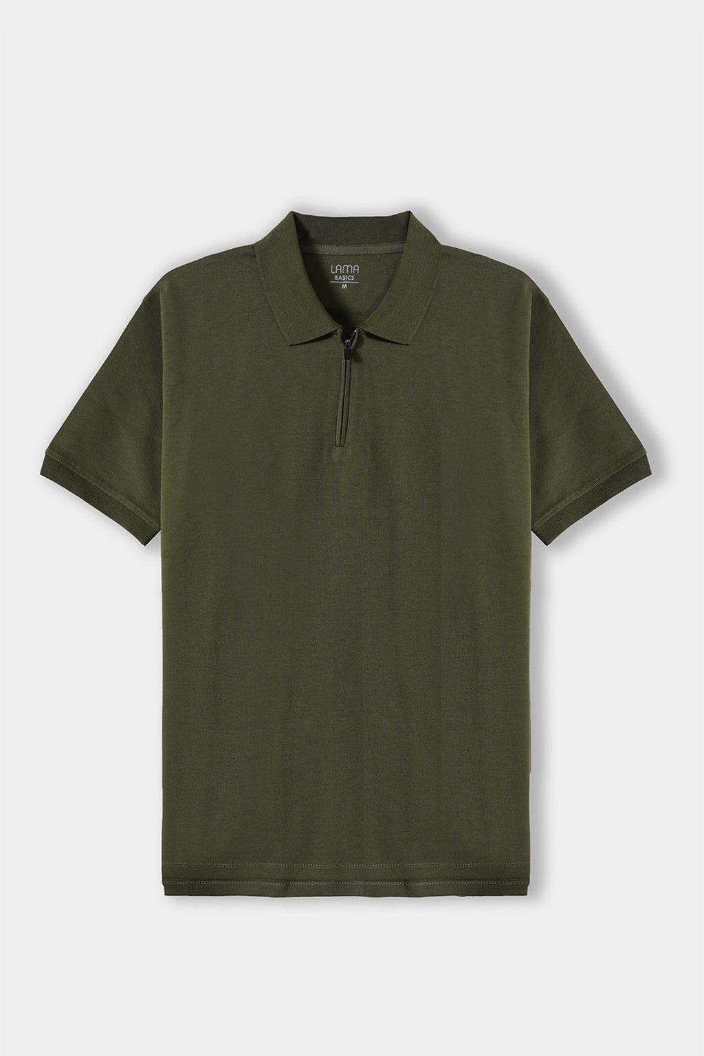 Olive Soft Interlock Polo Shirt with Zip - Regular Fit – Cool Havn