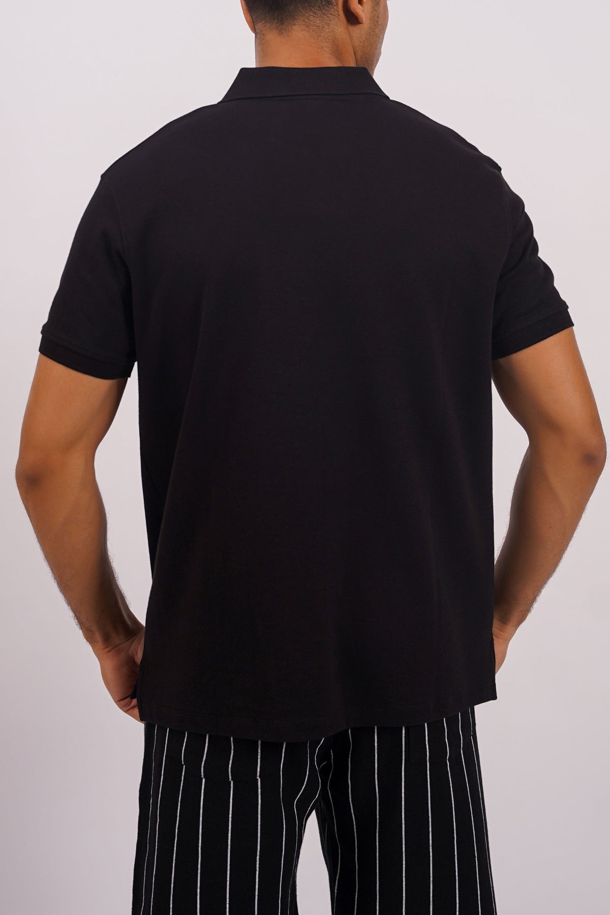 Black Soft Knitted Polo - Regular Fit