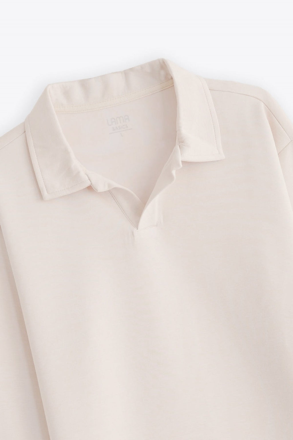 Ivory Soft Neoprene Relaxed Fit Long Sleeve Polo Shirt – Cool Havn