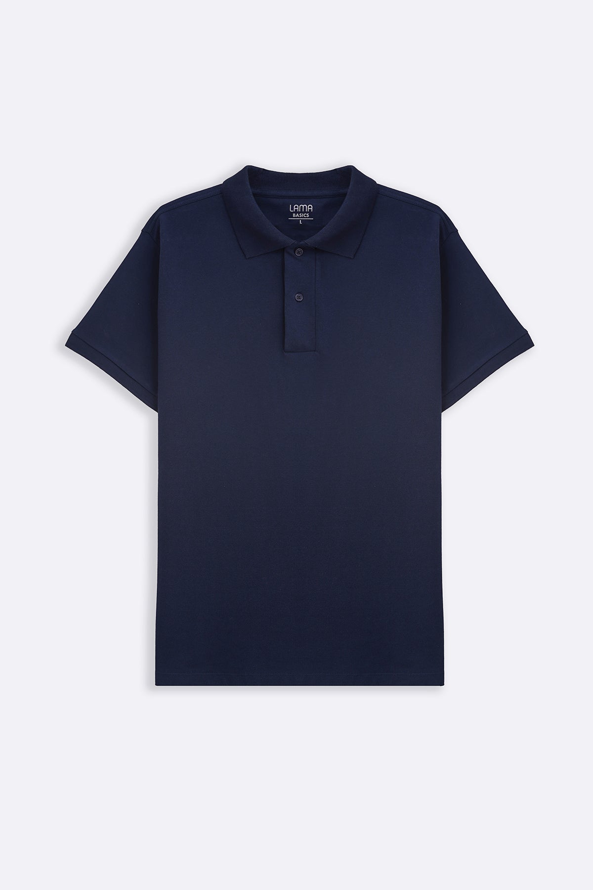 Navy Relaxed Fit Half Sleeve Cotton Polo Shirt