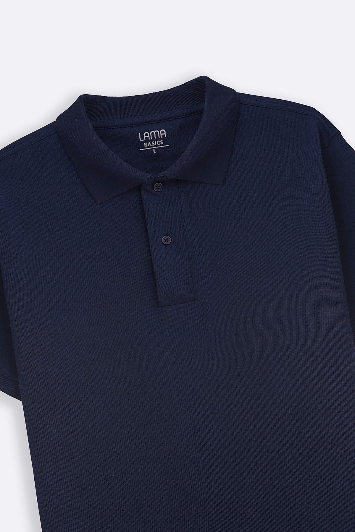 Navy Relaxed Fit Half Sleeve Cotton Polo Shirt