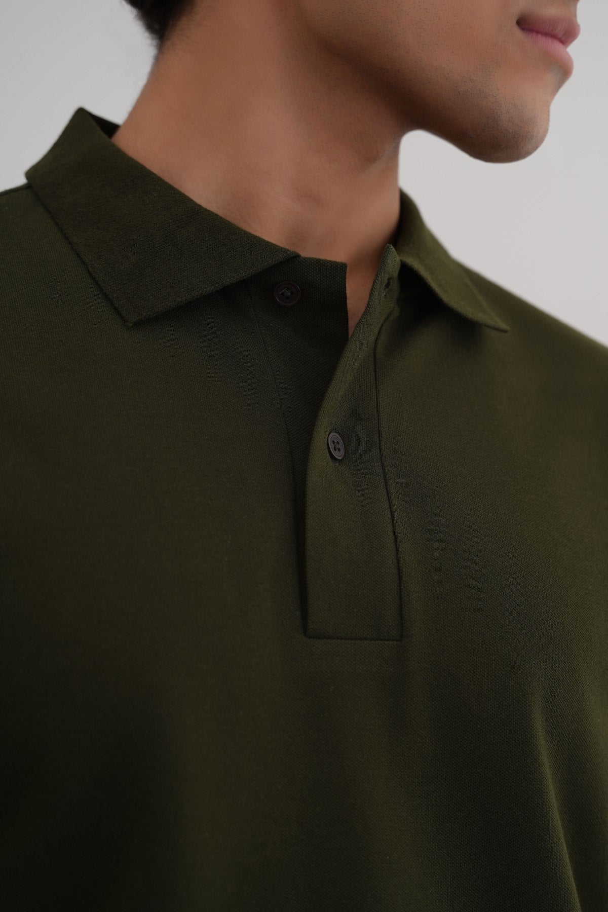 Olive Relaxed Fit Half Sleeve Cotton Polo Shirt