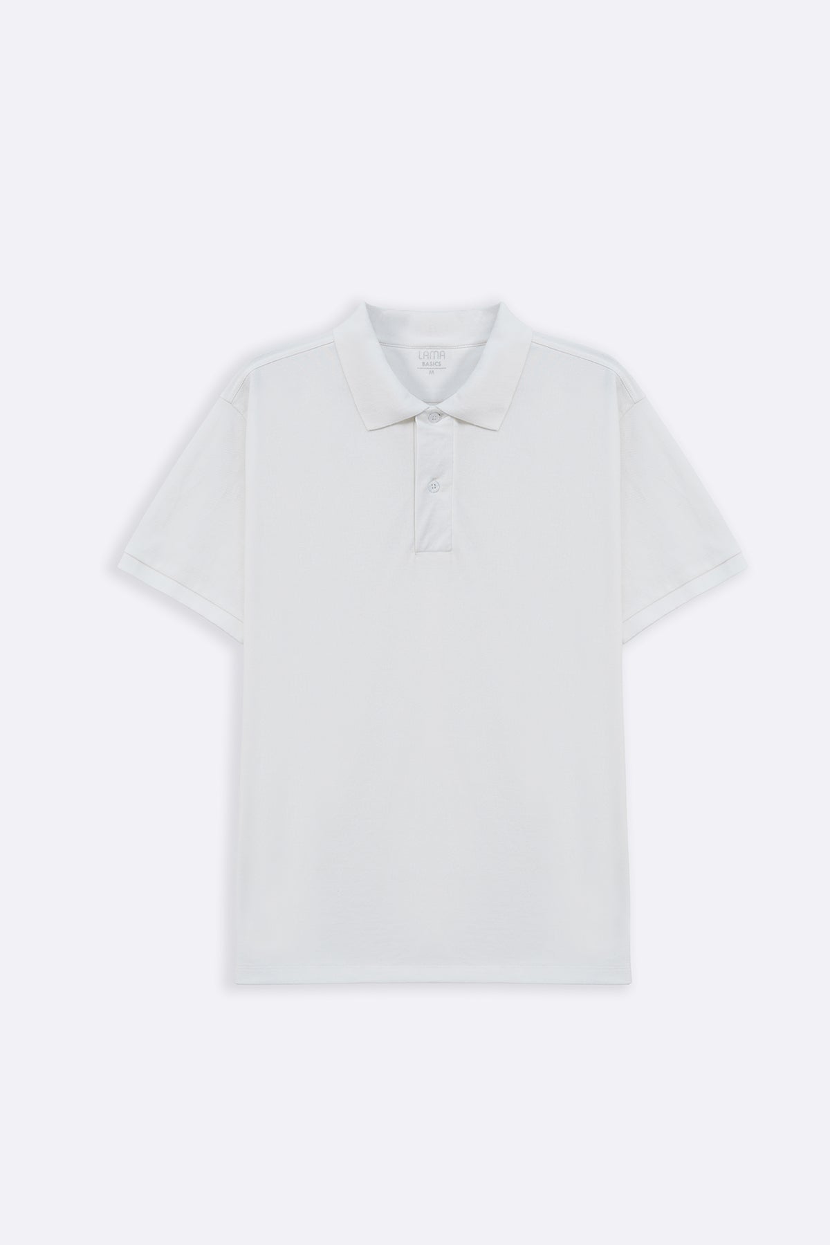White Relaxed Fit Half Sleeve Cotton Polo Shirt