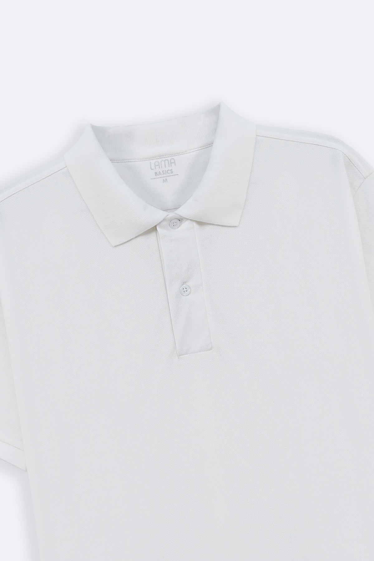 White Relaxed Fit Half Sleeve Cotton Polo Shirt