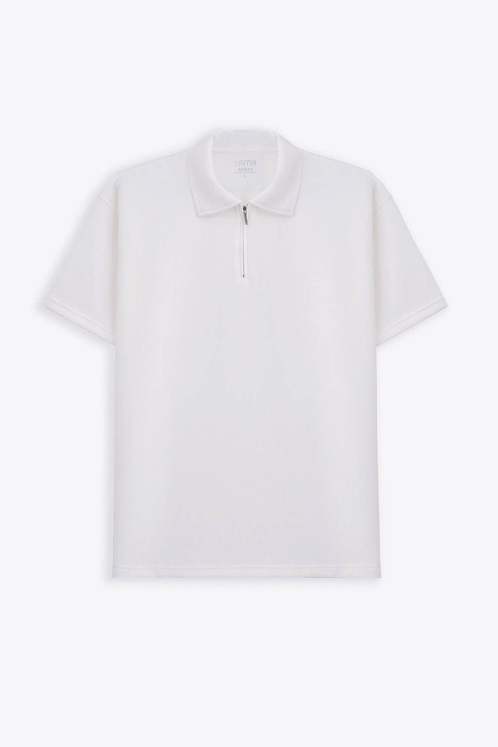 White Relaxed Fit Neoprene Zipper Polo with Soft Hand Feel – Cool Havn