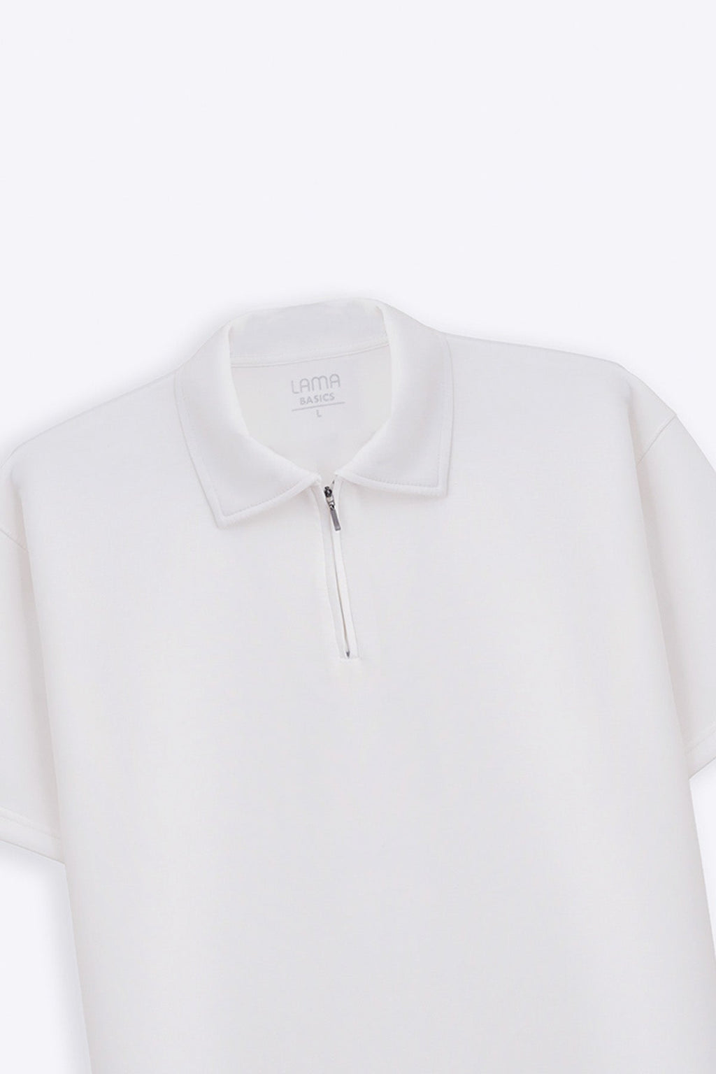 White Relaxed Fit Neoprene Zipper Polo with Soft Hand Feel – Cool Havn