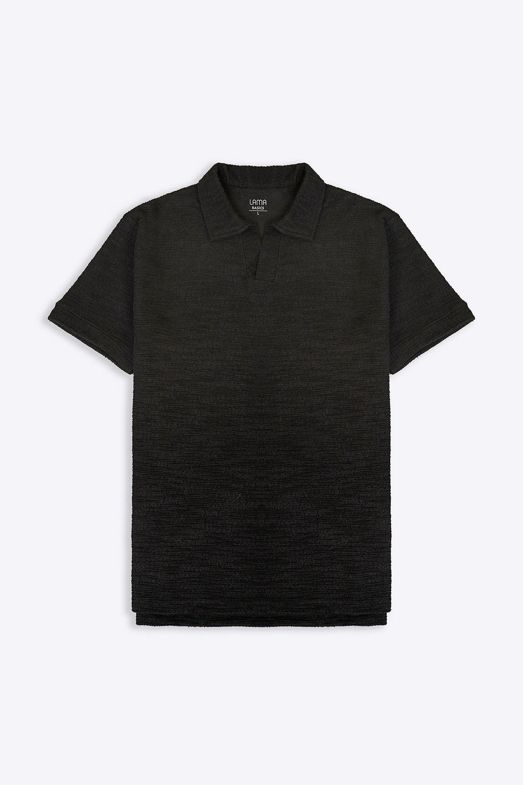 Black Relaxed Fit Boucle Knitted Polo Shirt – Cool Havn