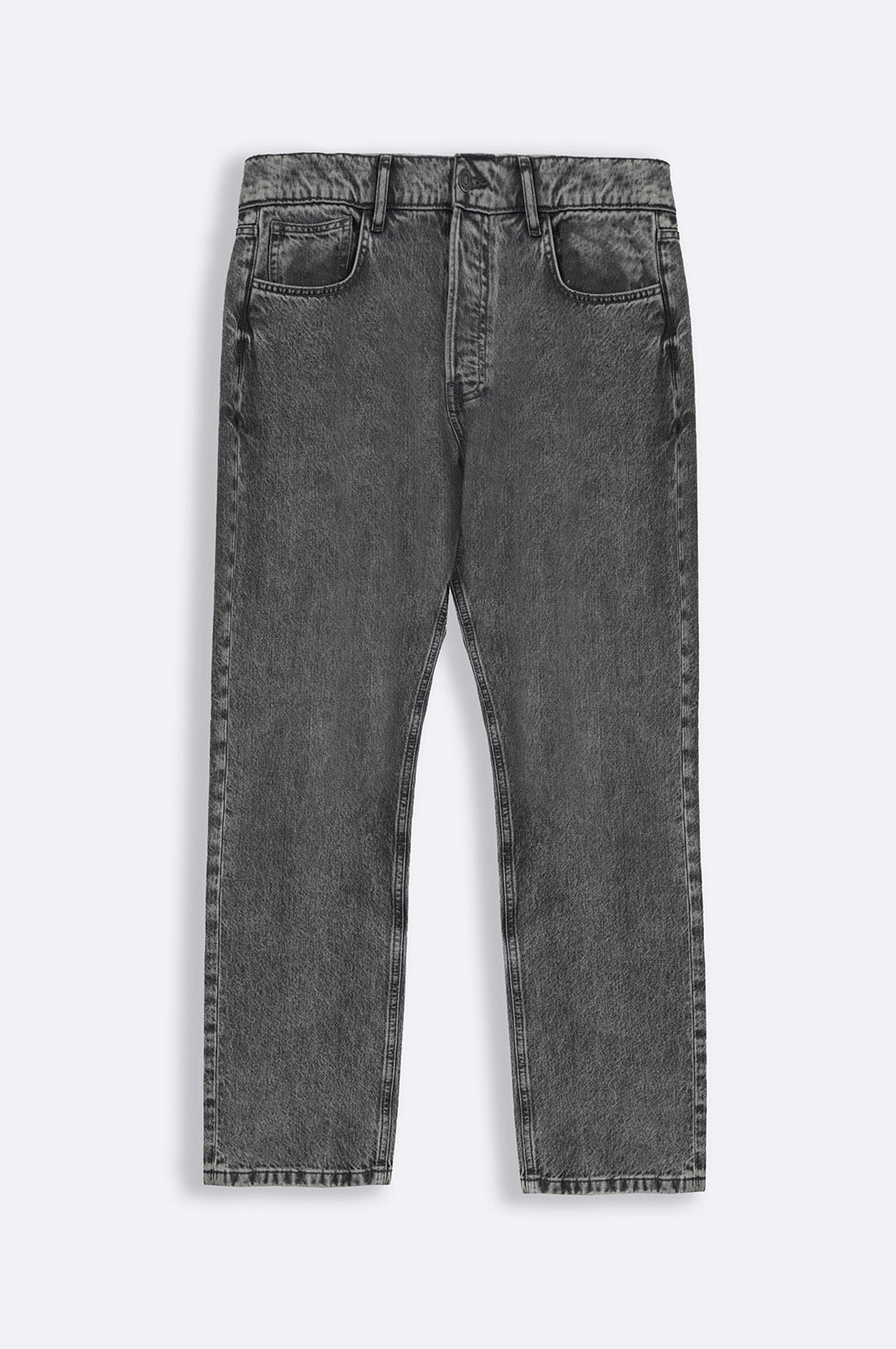 Black Relaxed Straight Jeans - Regular Hand Feel