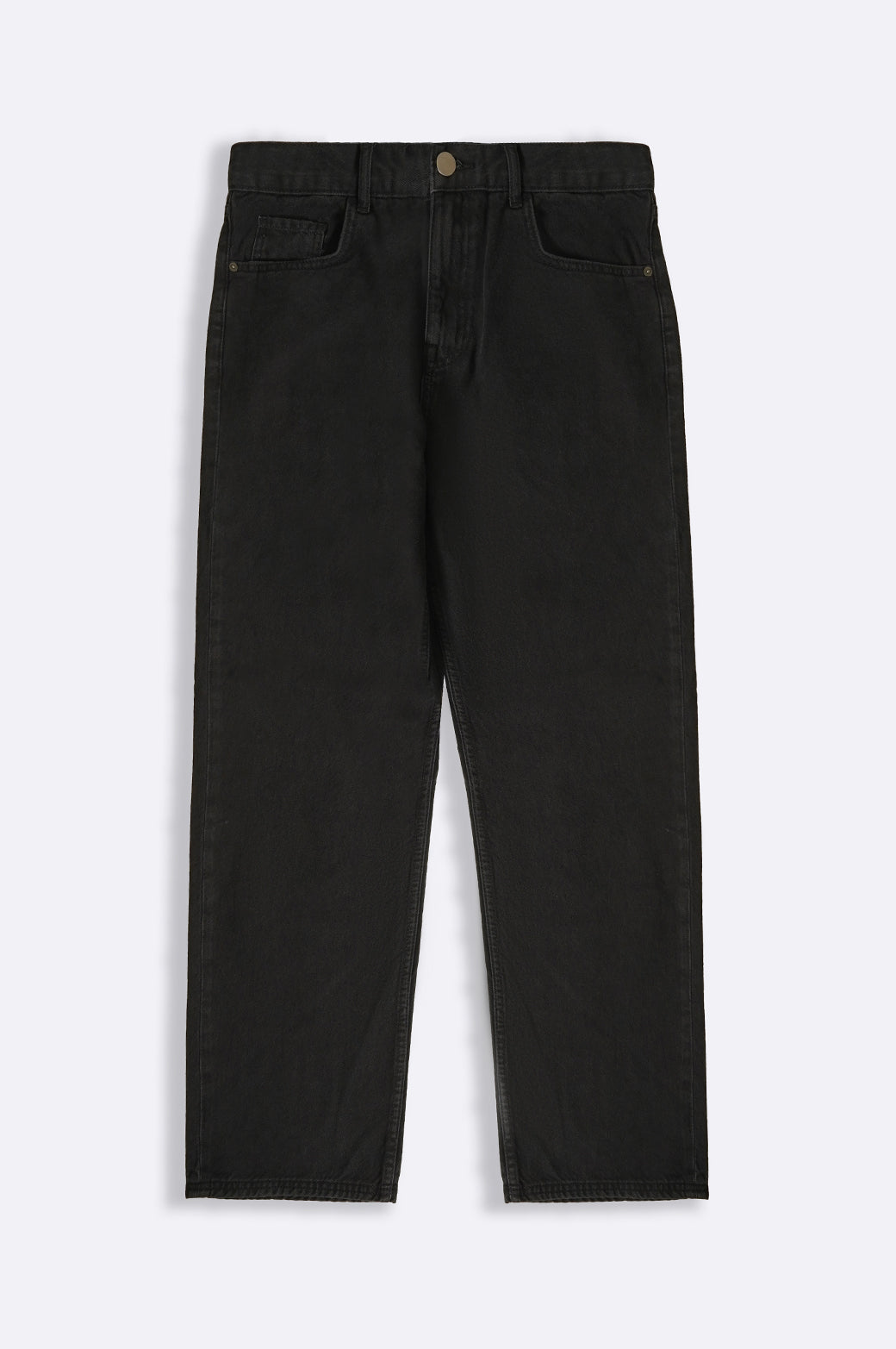 Black Regular Straight Fit Jeans with Scoop Pockets