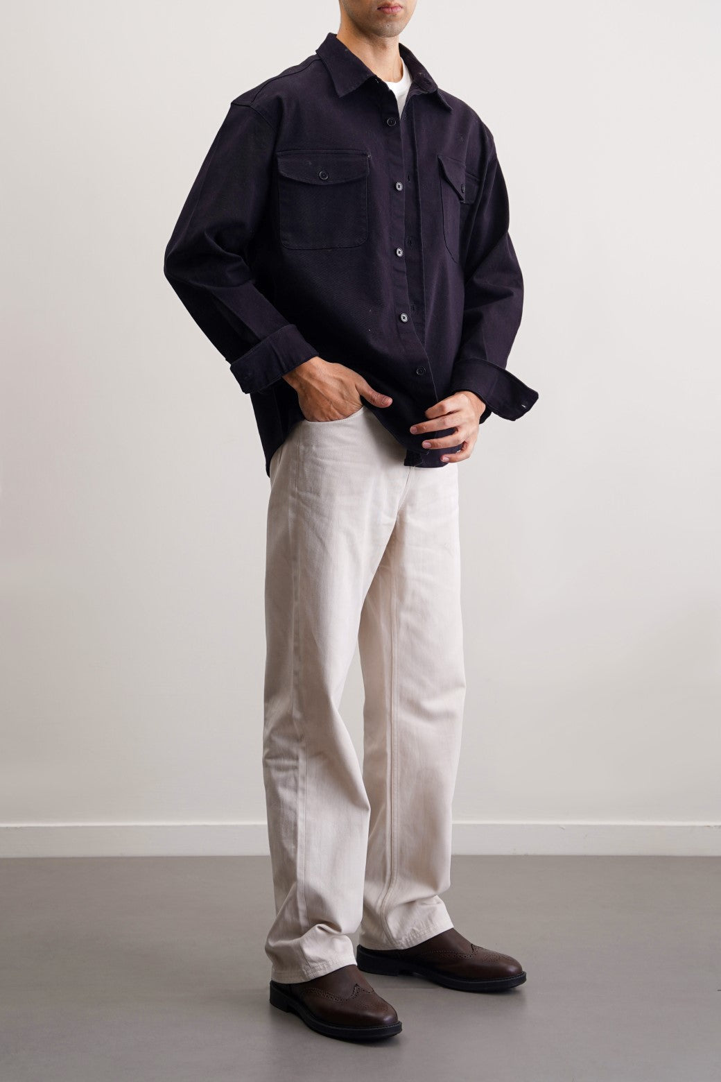 ECRU Regular Straight Fit Jeans with Scoop Pockets