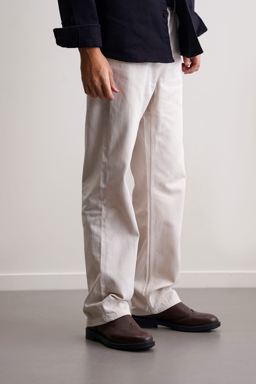 ECRU Regular Straight Fit Jeans with Scoop Pockets