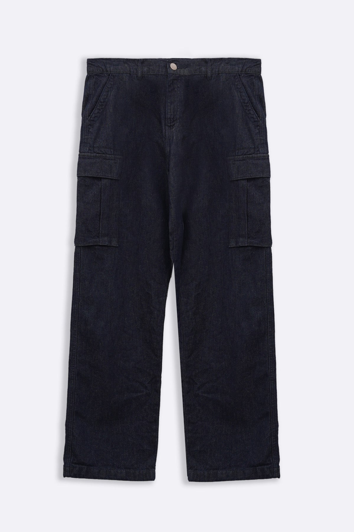 Blue Relaxed Cargo Jeans - Regular Hand Feel
