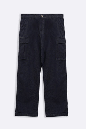 Blue Relaxed Cargo Jeans - Regular Hand Feel