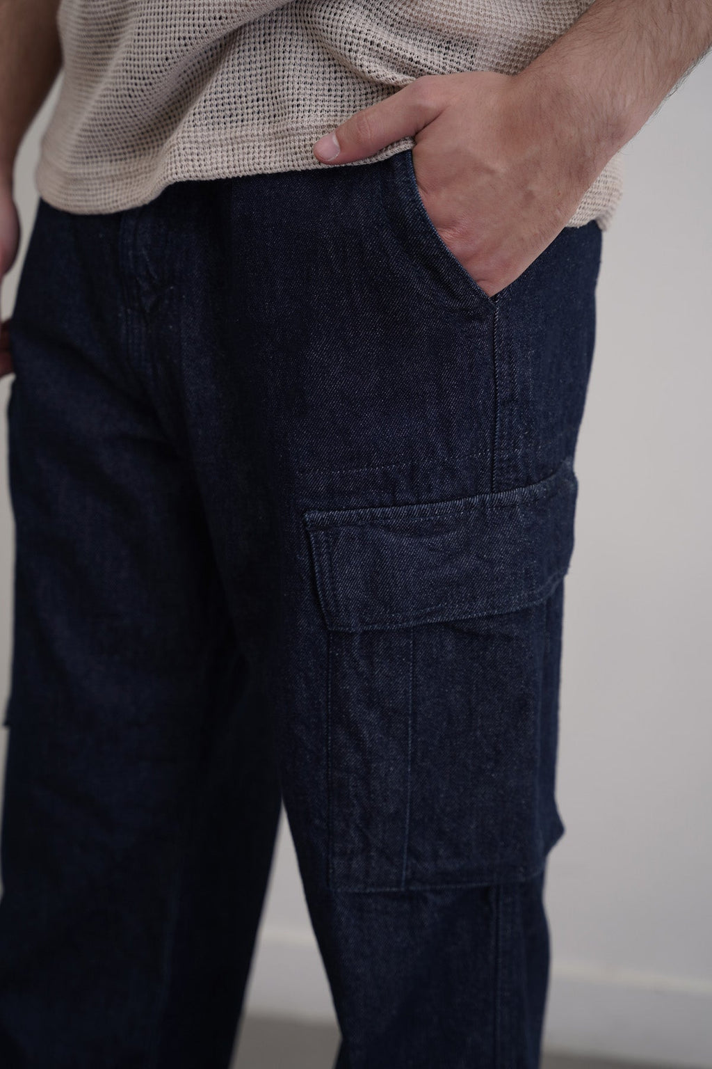 Blue Relaxed Cargo Jeans - Regular Hand Feel – Cool Havn