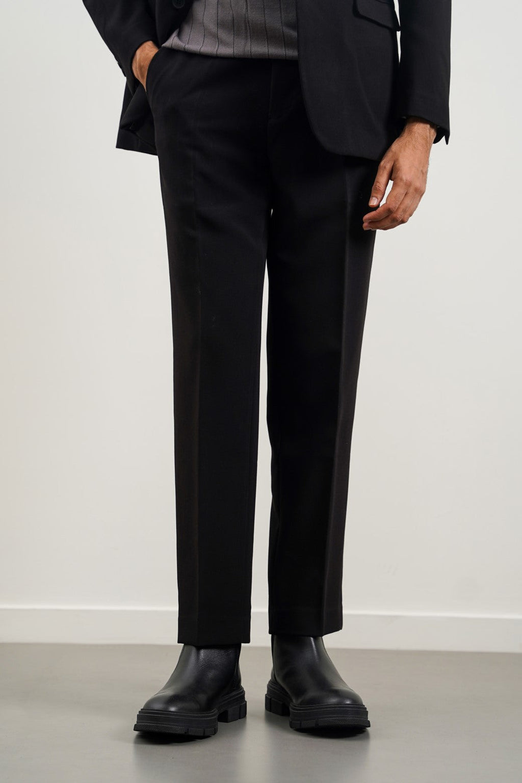Black Soft Regular Fit Classic Suit Trousers – Cool Havn