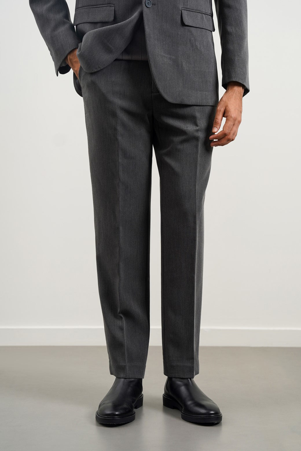 Grey Soft Hand Feel Regular Fit Classic Suit Trousers