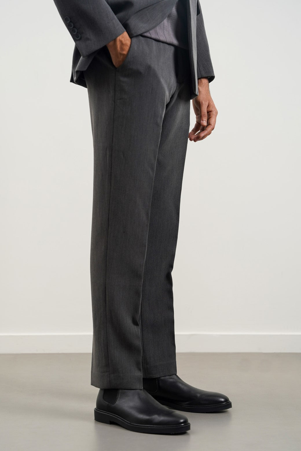 Grey Soft Hand Feel Regular Fit Classic Suit Trousers
