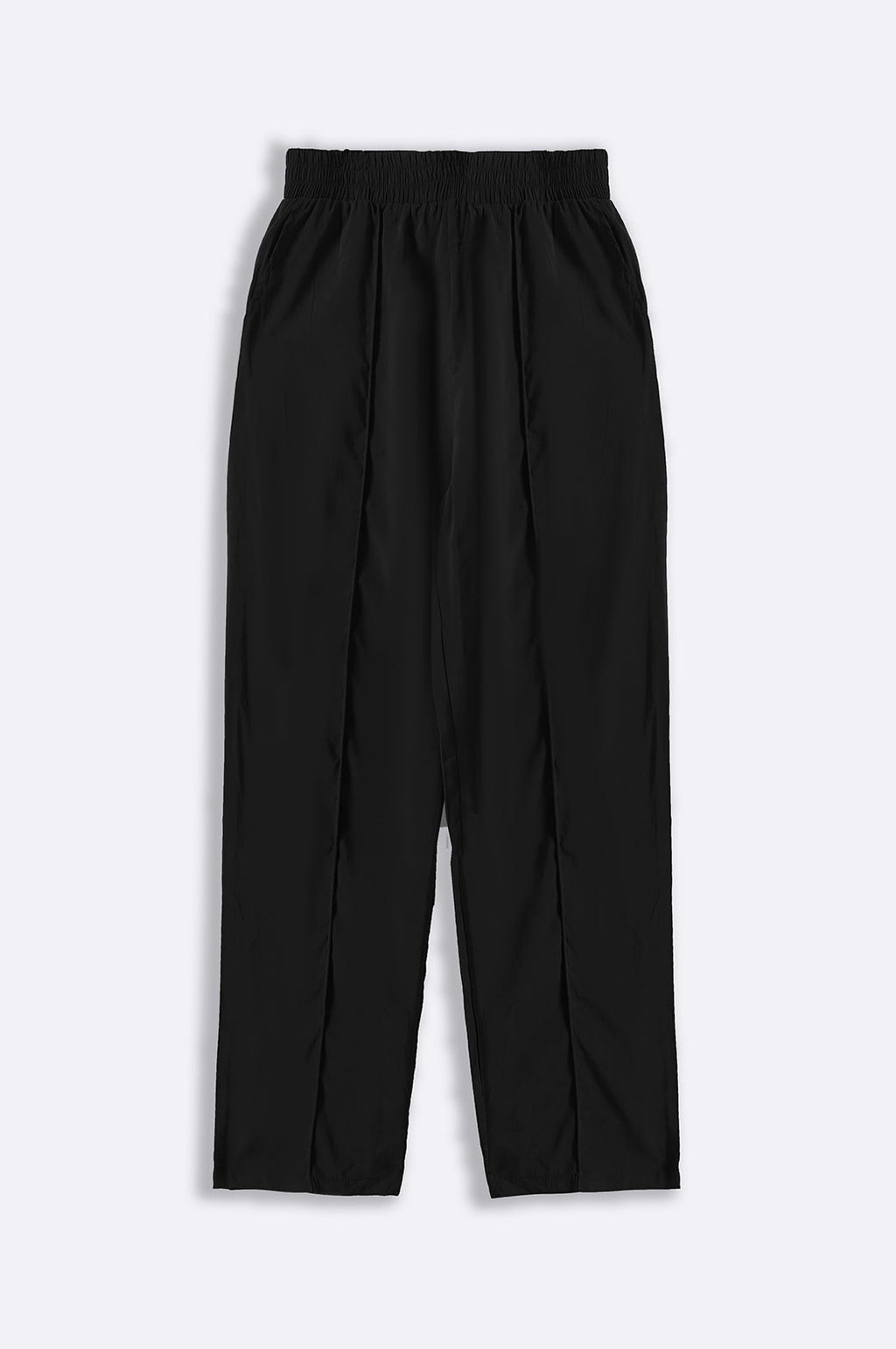 Black Silky Soft Loose Fit Silk Trousers with Pintuck Pleat – Cool Havn