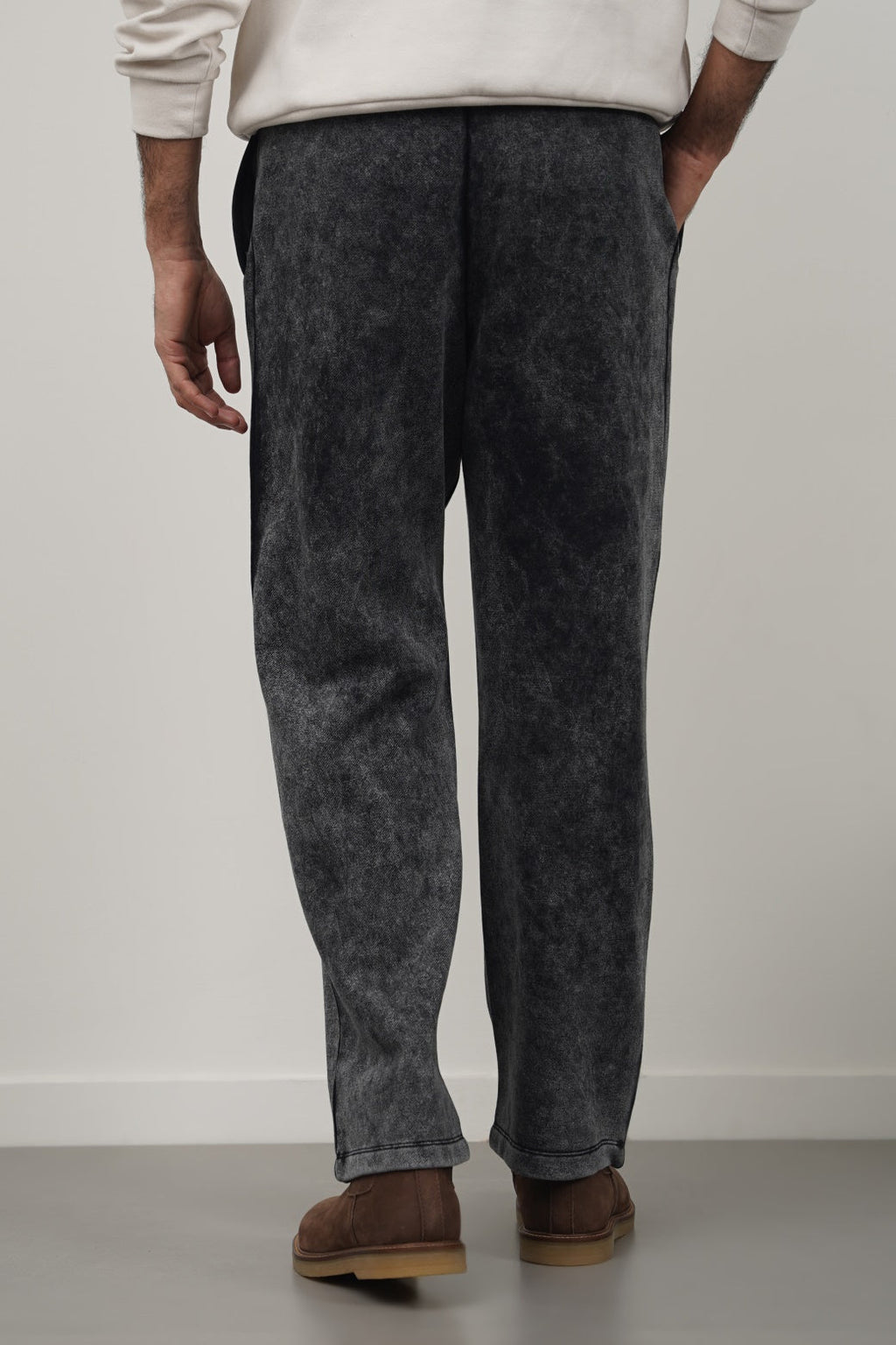 Charcoal Relaxed Fit Cotton Fleece Trousers – Cool Havn