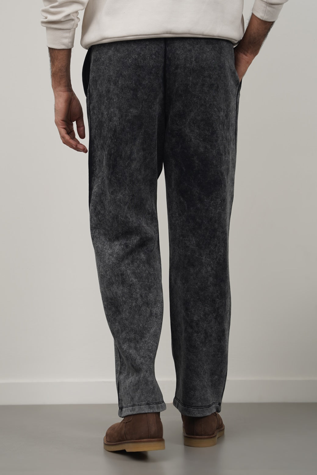 Charcoal Relaxed Fit Cotton Fleece Trousers