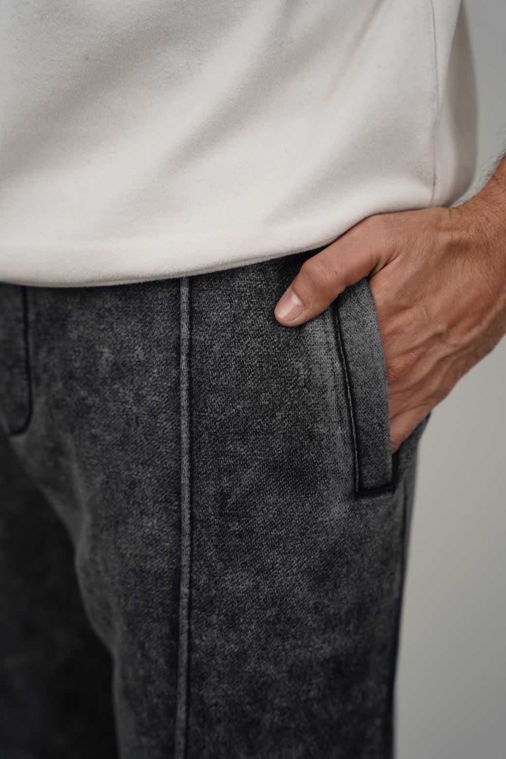 Charcoal Relaxed Fit Cotton Fleece Trousers