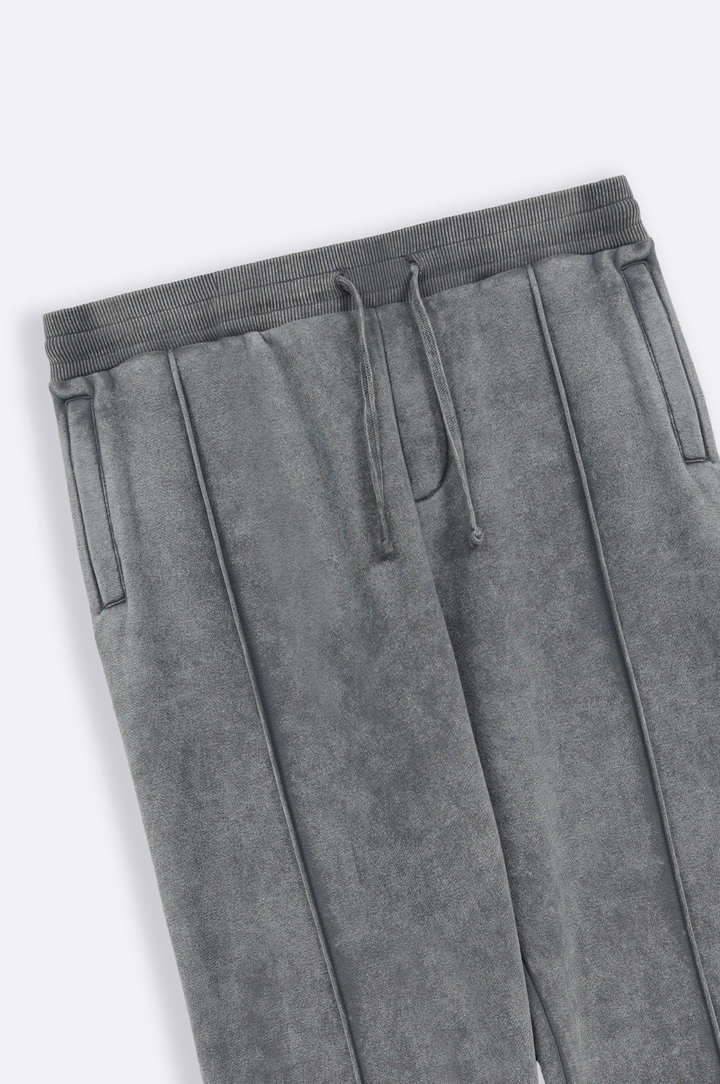 Grey Relaxed Fit Cotton Fleece Trousers with Adjustable Drawcord