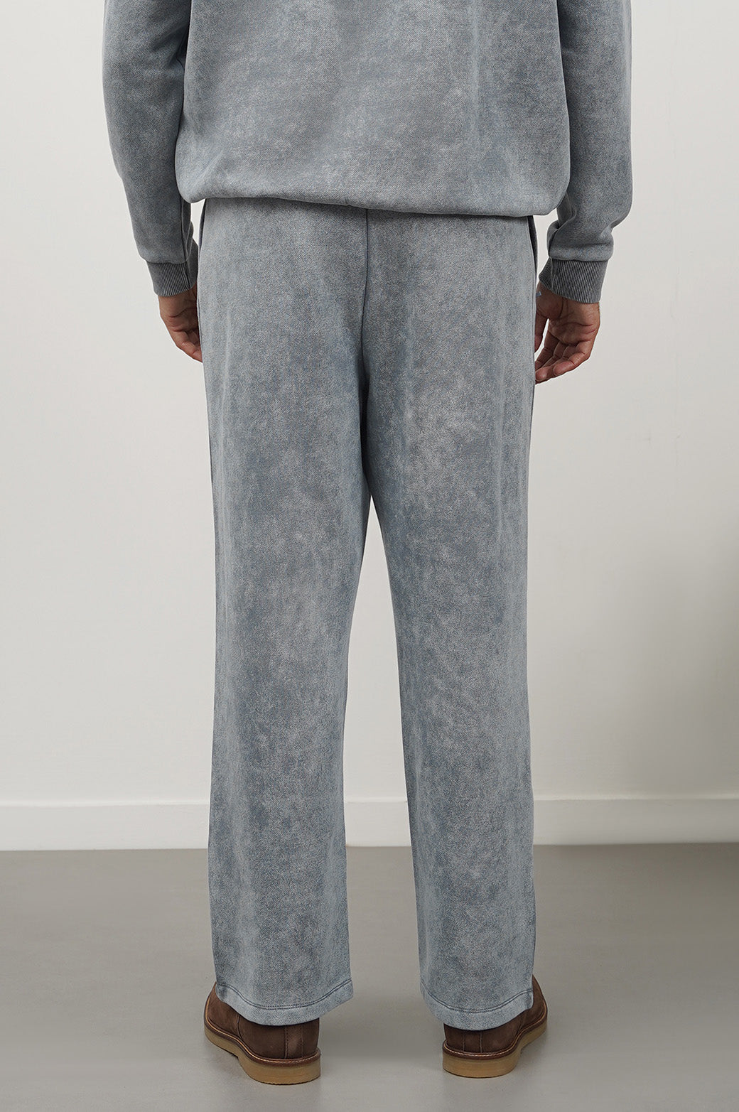 Grey Relaxed Fit Cotton Fleece Trousers with Adjustable Drawcord