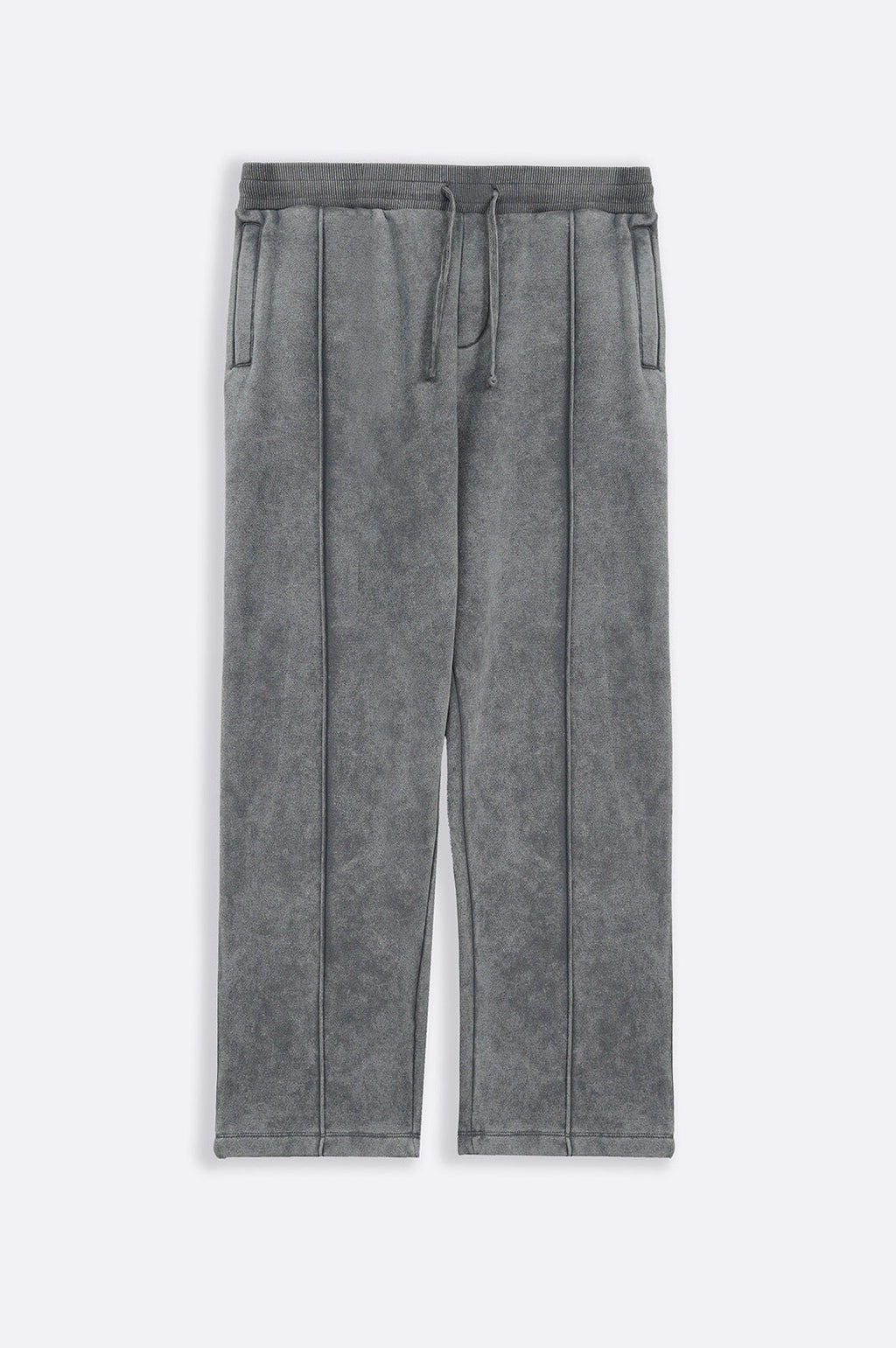 Grey Relaxed Fit Cotton Fleece Trousers with Adjustable Drawcord – Cool Havn